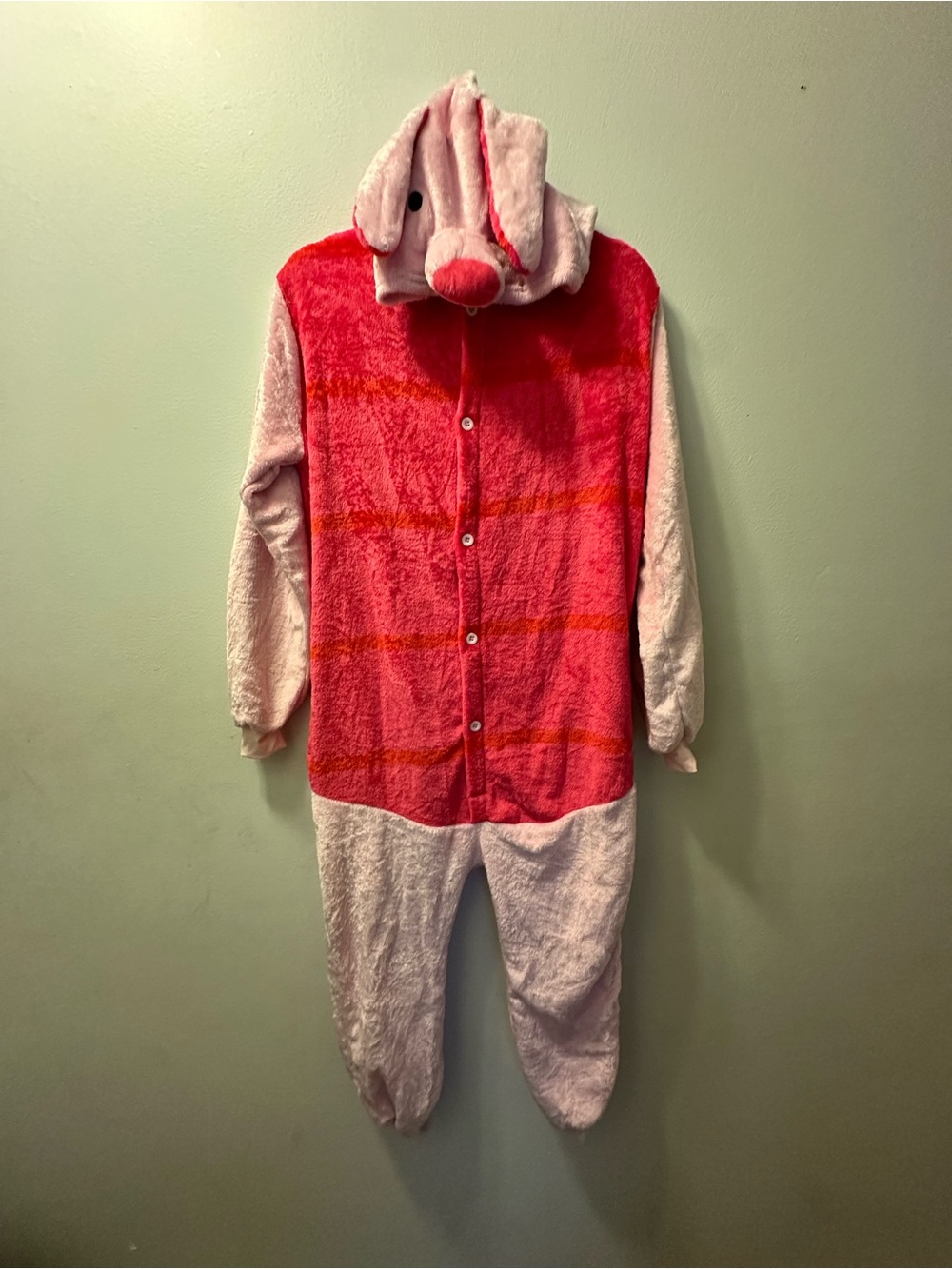 Piggy Cozy Pink Hooded Women's Pajama Onesie Halloween ? Super soft!!